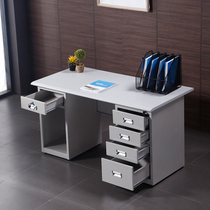 Kunshan Factory Steel Desk Single Computer Desk With Drawer Stainless Steel Table Desk Finance Writing Desk