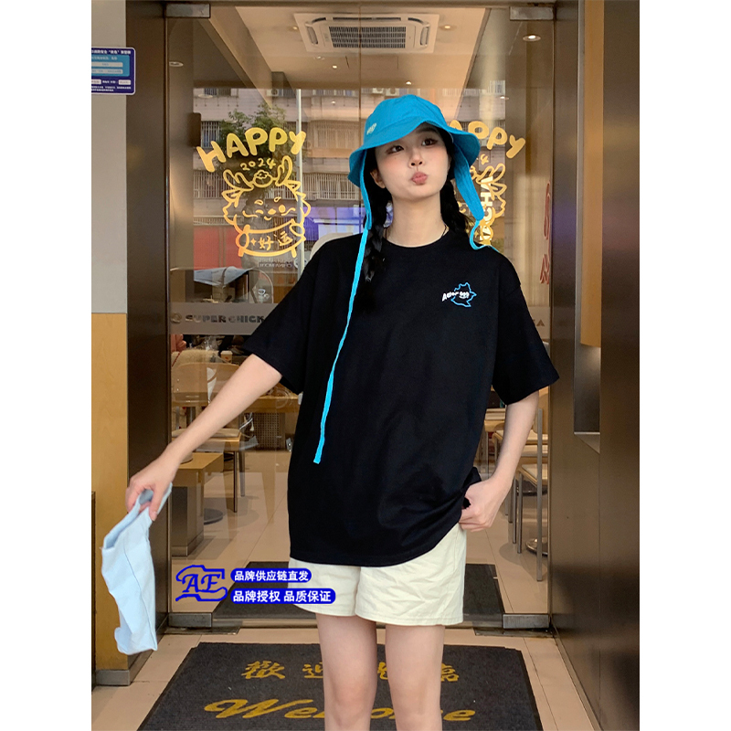 Authentic Ader Ooo Short-Sleeve T-Shirt for Women, New Spring/Summer Style with Small Logo Print, Niche Loose Fit, Versatile Couple's Top, Trendy