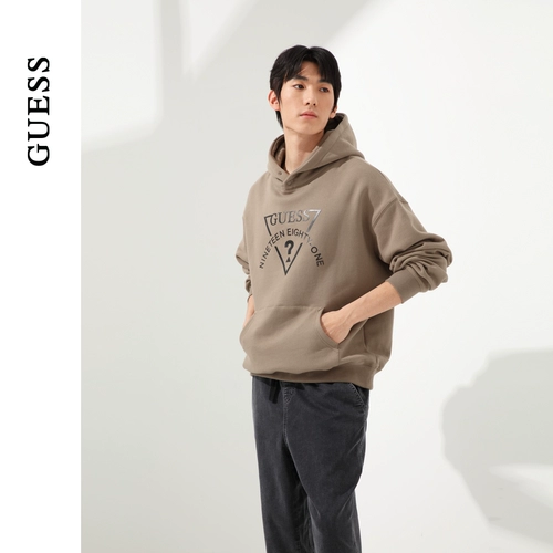 GUESS Толстовка с капюшоном, оверсайз, с печатью вашего логотипа