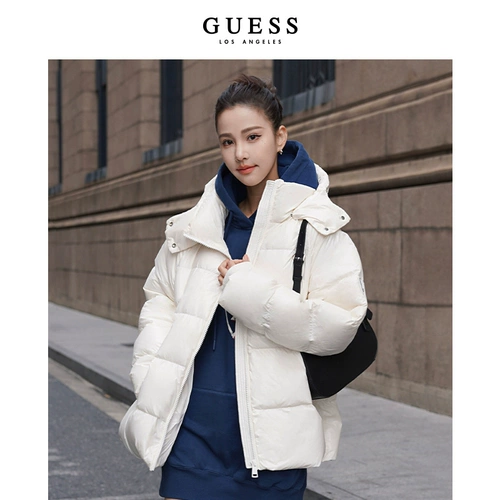 GUESS Цветной классический пуховик подходит для мужчин и женщин с капюшоном, городской стиль, 16W