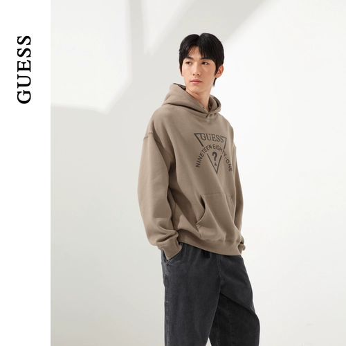 GUESS Толстовка с капюшоном, оверсайз, с печатью вашего логотипа