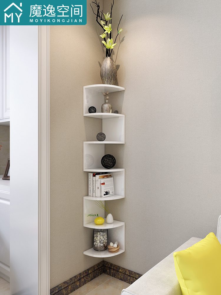 Corner bookshelf shelf Wall storage shelf Wall wall partition Wall corner frame Corner triangle shelf partition