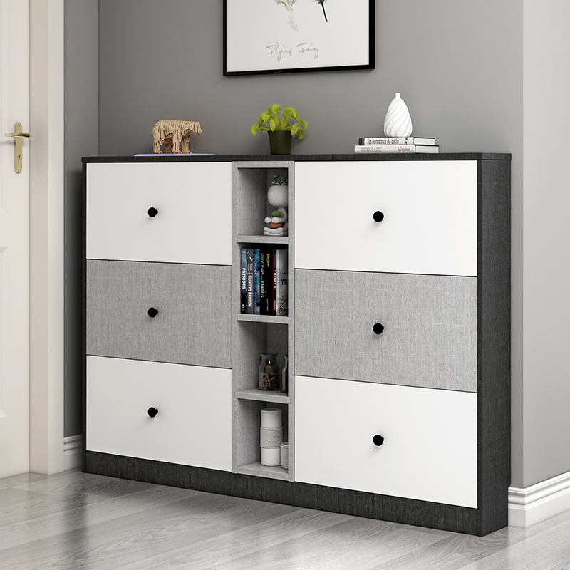 Ultra thin tipping bucket shoe cabinet doorway large capacity minimalist modern hygn cabinet small family type narrow-section containing cabinet 17cm