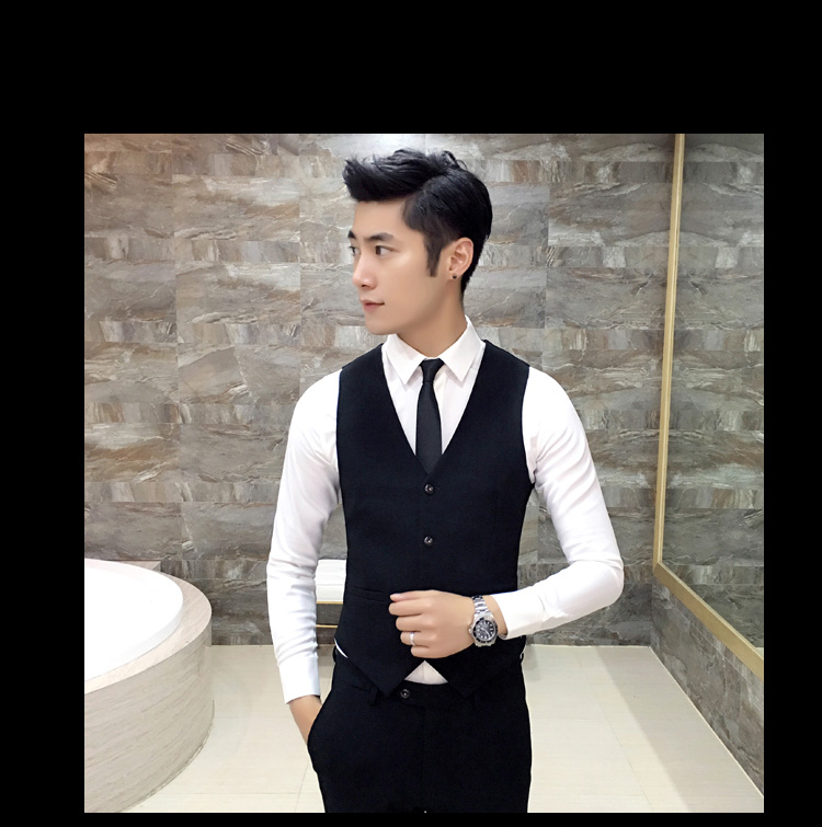 Phù hợp với nam phù hợp với màu nâu đơn giản thời trang rắn màu kinh doanh phù hợp với quần tây quần ba mảnh áo khoác - Suit phù hợp áo vest nam hàn quốc