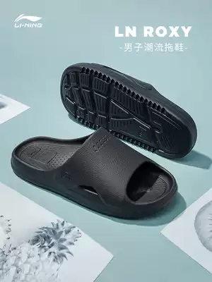 Li Ning slippers men 2021 summer new LN Roxy comfortable soft bottom beach outside wear lovers slippers AGAR007