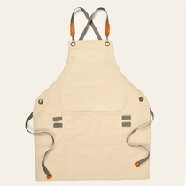 Barista canvas apron custom LOGO printing simple personality gardening art work wear tattoo blouse apron