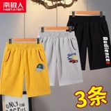 Шорты для мальчиков, тонкие детские штаны, подходит для подростков, из хлопка и льна, детская одежда