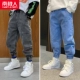 [【春裤2条装灰色侧边横拼+浅蓝色T拼接】]