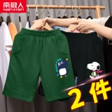 Летние шорты для мальчиков, штаны, зеленый хлопковый динозавр для отдыха, подходит для подростков, оверсайз