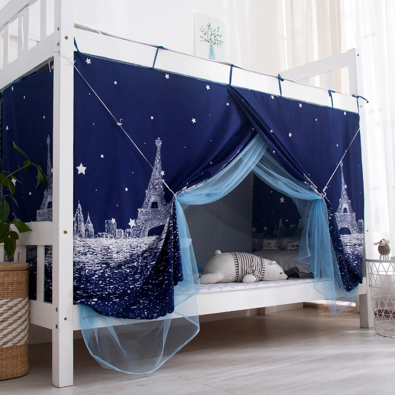 Mosquito Net Student Dorm Room Single upper bunk beds Shading Cloth Bed Curtain Integrated 2021 New upper and lower bed Anti-bed