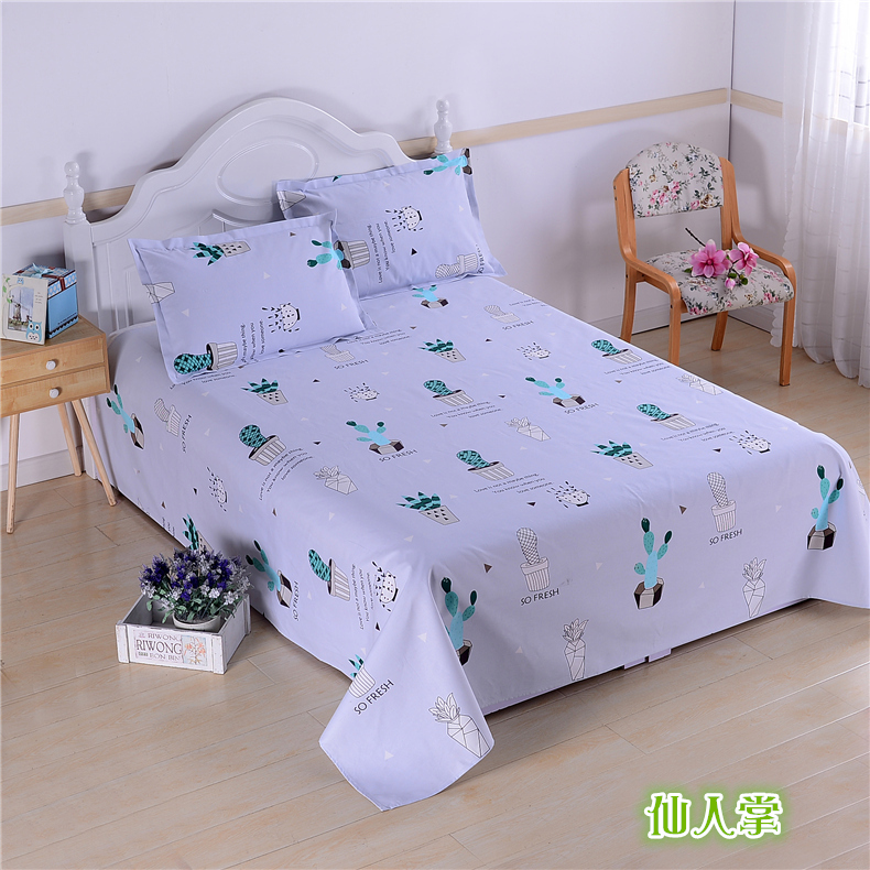 Cũ thô bông khăn trải giường gối ba bộ 1.8 m 1.5 m giường 2 mét giường mùa hè sheets mảnh duy nhất vải thô mat