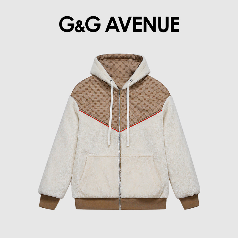 French G&G Avenue Double-Sided Cotton Outwear Men's Jacket Cashmere Thickeneded Warm Cotton Outwear Trendyy Accessible Luxury Cotton Jacket