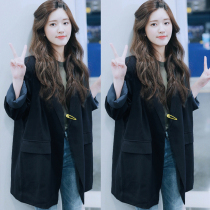 22 Autumn new star Zhao Ruths same loose and thin Korean version chic retro casual 100 hitch suit jacket