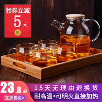 High temperature resistant glass teapot cool kettle household glass kettle cold water Cup explosion-proof cold kettle open water jacket