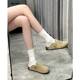 ເກີບຫນັງແທ້ Birkenstock ສໍາລັບແມ່ຍິງ 2024 ພາກຮຽນ spring ເກີບແຕະໃຫມ່ສໍາລັບແມ່ຍິງນອກໃສ່ຫນາ-soled ຜູ້ຊາຍແລະແມ່ຍິງຫາປາ toe-toe half slippers Birkenstock