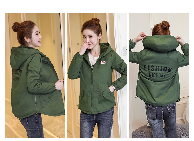 Áo cotton nữ ngắn Đoạn 2018 mới mùa đông trùm đầu cotton phù hợp với phiên bản Hàn Quốc cộng với áo khoác nhung dày thời trang áo khoác cotton nhỏ - Bông áo khoác nữ hàn quốc