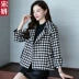 Áo khoác len nữ ngắn, nhỏ, hợp thời trang Hàn Quốc 2019 thu đông mới áo khoác len mỏng và houndstooth mới - Áo len lót đôi Áo len lót đôi