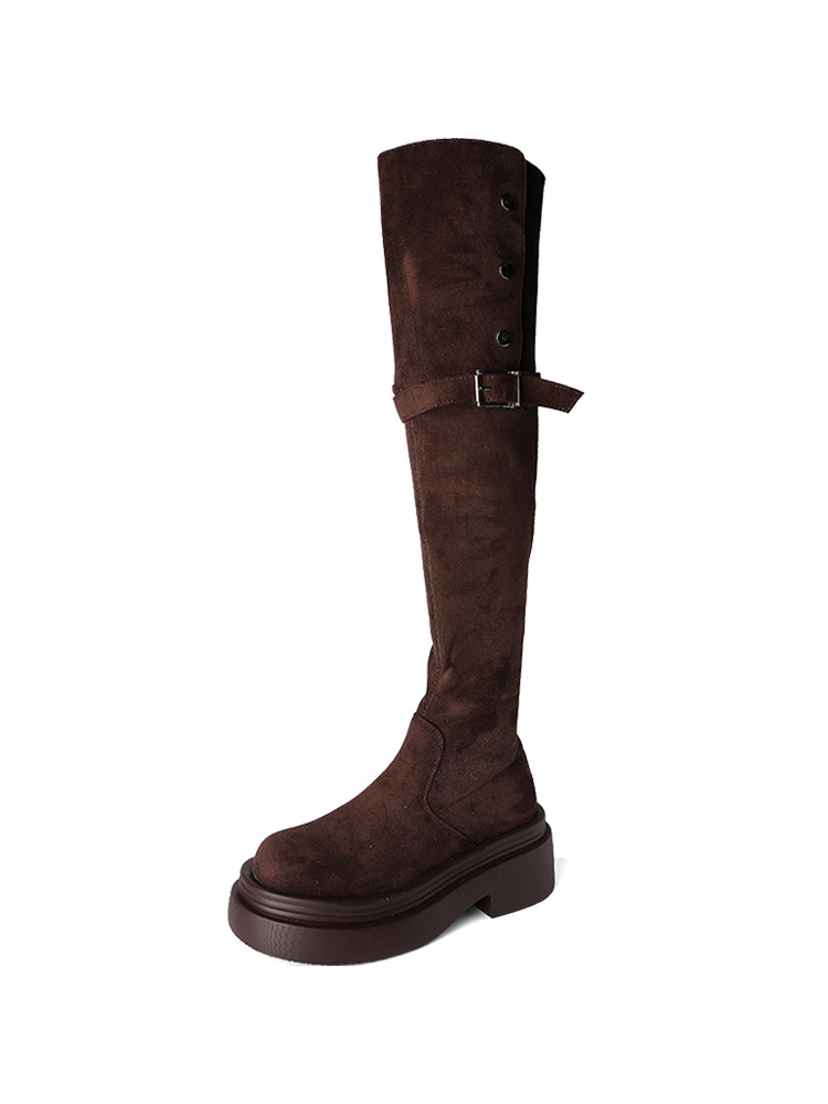 Fashion Tribal Two-Way Convertible Thick-Soled Long Boots for Women, New Thick-Heeled Over-The-Knee Riding Boots for Autumn and Winter 2025