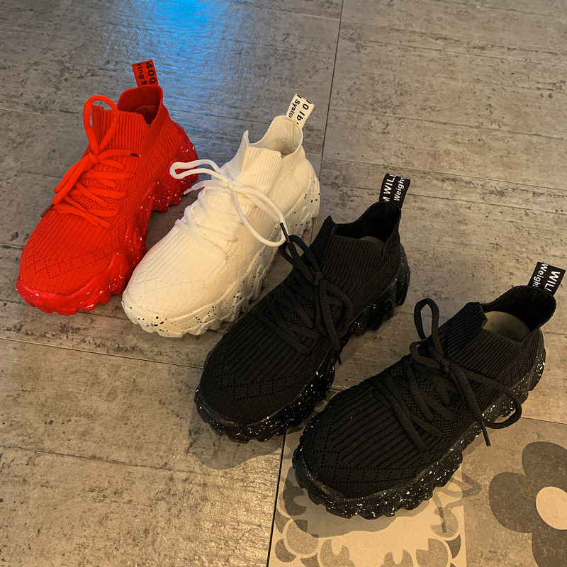 European station old shoes women's 2020 spring new net red sponge cake thick-soled casual shoes women's all-match student sports shoes