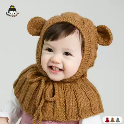 Baby hat autumn and winter female 0 1 year old Princess shawl hat boy girl warm child hat baby wool hat winter