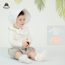 Newborn infant loose base shirt boy girl long sleeve lapel open buckle cute baby clothes spring and autumn summer