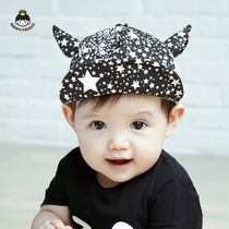 Korean version of newborn baby hat cute horn cap childrens baseball cap male and female baby hat spring tide