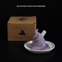 Exported to Canada Creative Purple Ice Cream Shape Ceramic Necklace Ring Storage Jewelry Tray Desktop Display Stand