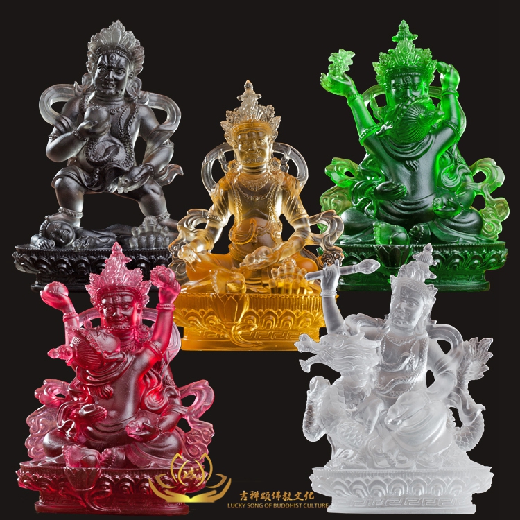 The Yellow Chaetian God Statues of the Five Fangs of the Buddha Statue of the Five Finance and the Gods The Five Last Name Crystal Water for the Red Black Treasure God's Black Sky Glazed Pendulum