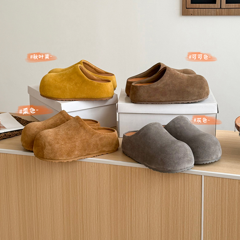Earl Cat Genuine Leather Capibara Retro Birkenstock-Style Slippers for Women, Thick-Soled Height-Increasing Versatile Large-Toe Mules, Closed-Toe Slippers Earl Cat Genuine Leather Capibara Retro Birkenstock-Style Slippers for Women, Thick-Soled Height-Increasing Versatile Large-Toe Mules, Closed-Toe Slippers