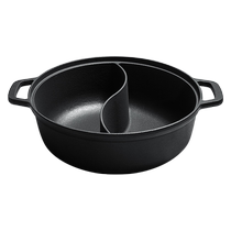 Cast-flavor induction cooker special mandarin duck hot pot household one-piece cast iron traditional one-piece pot mandarin duck hot pot