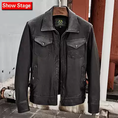 2020 Spring New Thin Men's motorcycle leather leather leather garment tanned sheepskin breathable handsome Korean jacket jacket