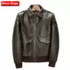 Men's leather leather Air Force fan first layer sheepskin plus cotton lapel youth classic trend motorcycle suit jacket