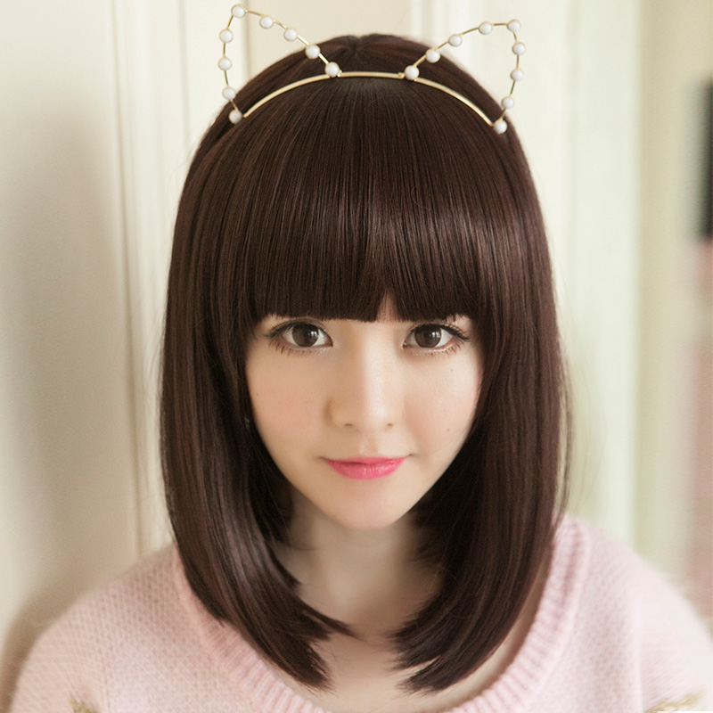 Wig Female Shoulder Short Hair Long Straight Hair Full Hair