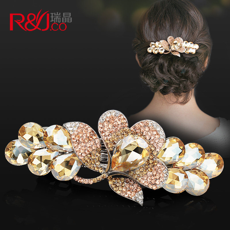 Hairpin female Korean elegant atmosphere adult rhinestone large back hairpin Mom crystal hairpin spring hairpin
