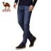 Thương hiệu lạc đà đích thực thương hiệu quần jean cao cấp thể thao giản dị quần nam thẳng Slim kinh doanh nam mùa hè - Quần jean quần baggy nam Quần jean