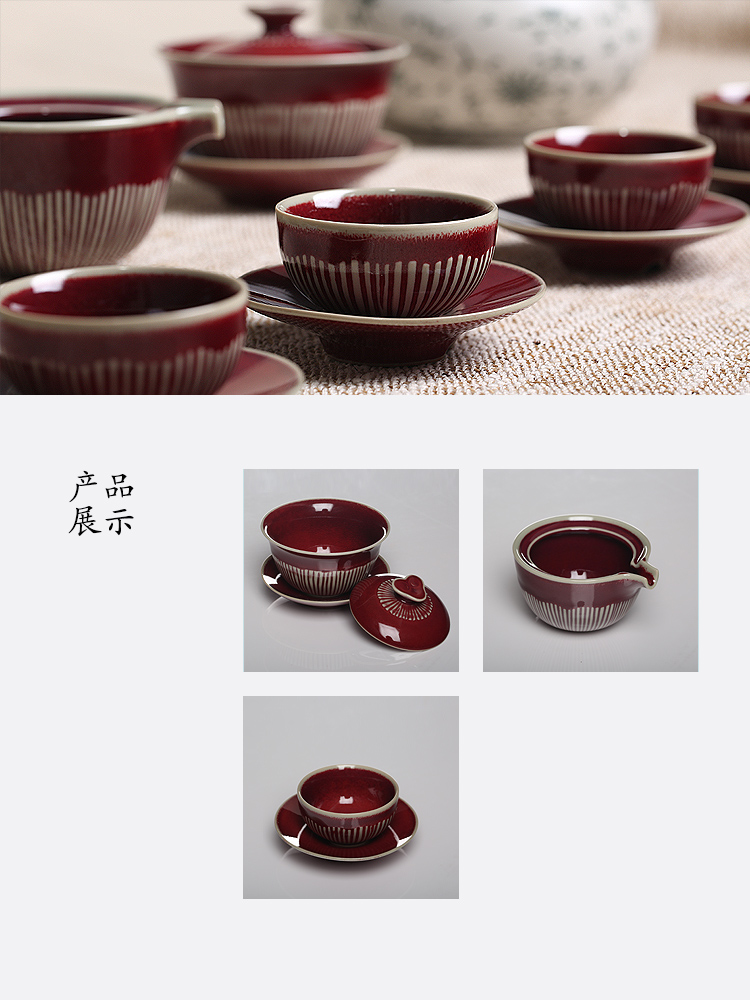 A yellow tea GaiWanCha masterpieces group contracted creative gift kung fu tea set ceramic home office