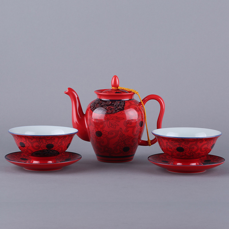 A set of garden international star high - ranked imperial concubine every point tea set household ceramic tea set gift box of A complete set of kung fu tea set