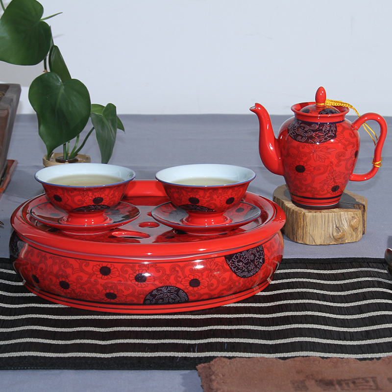 A set of garden international star high - ranked imperial concubine every point tea set household ceramic tea set gift box of A complete set of kung fu tea set