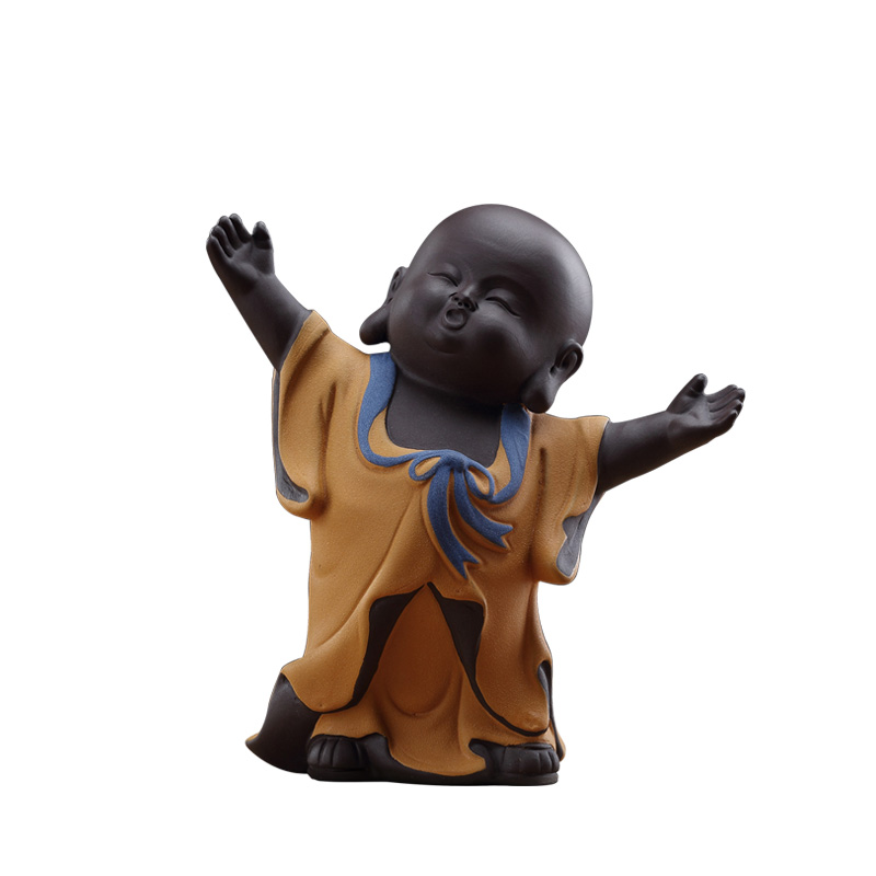 A garden international ceramic tea spoil the young monk tea accessories creative small place kung fu tea accessories