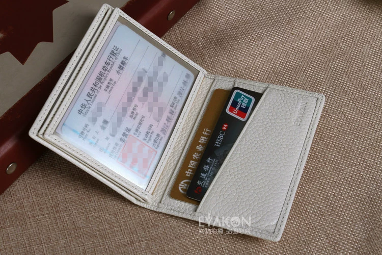 EYAKON giấy phép lái xe bao da chính hãng bằng lái xe da nam tài liệu mặt cắt ngang gói thẻ nữ thẻ thư mục giấy phép lái xe