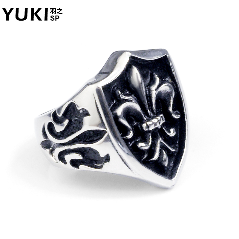YUKI男士戒指环 欧美复古时尚 风盾牌 个性食指戒潮男夜店配饰