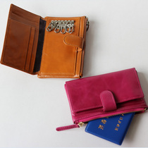 2020 slave pure first layer cowhide key bag leather coin purse oil pickup card bag hanging car key bag coin bag