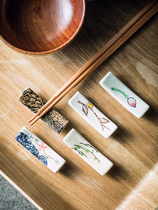 Japanese-style multi-functional chopstick holder household ornaments ceramic chopsticks creative antique small chopstick pillow chopstick holder chopstick holder