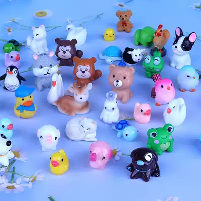 Small animal model decoration sandbox toy blind bag simulation mini cute bunny Cat dog horse duck chicken Goose Bird