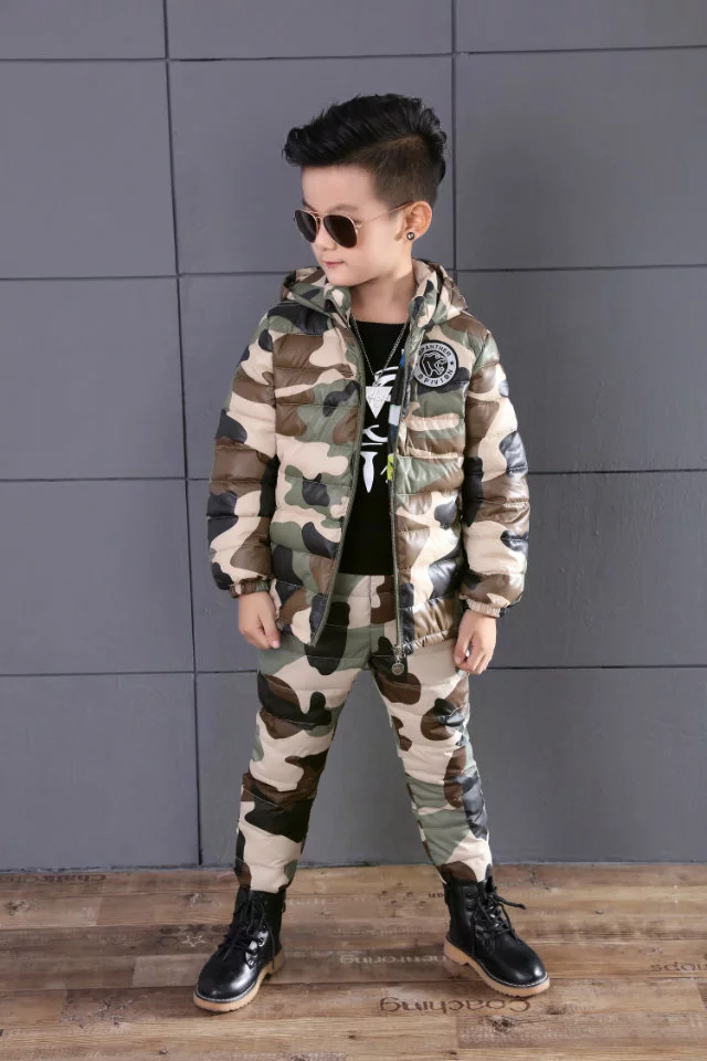 Đồ đặc biệt hàng ngày cho trẻ em ngụy trang xuống bộ đồ cotton 3-10 tuổi cho bé trai và bé gái áo hai dây mùa thu và mùa đông váy trẻ em