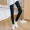 Quần legging mùa thu nữ mặc cotton cao eo Hàn chân hoang dã mùa đông dày phần chín quần rộng size đen