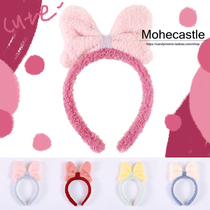 Mohe super cute ~ Japan-ROK solid butterfly knot wash face haircut girl wash and face film make-up head hoop hair dressing
