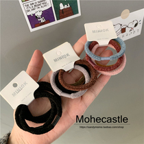Mohe4 only fit ~ South Korea 100 hitch plush hair ring plus coarse elastic hair rope base leather fascia mati hair accessories
