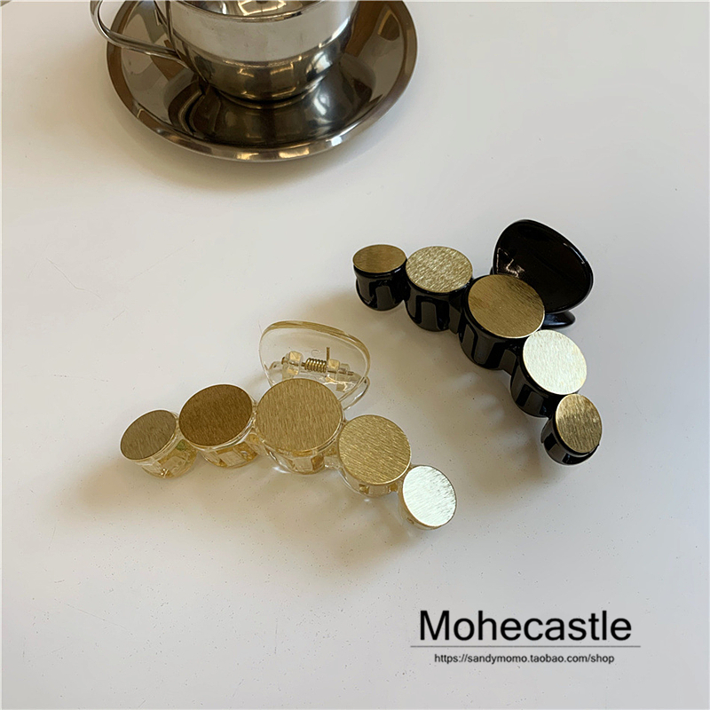Temperament Metal Wind ~ Retro South Korea Elegant size Grip Clip Rear of Brain Spoon Grip Clip Disc Hair Card-issuing Horsetail Collet Accessories 