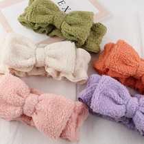 Mohe Korean lamb hair cute butterfly knot net red wash face hair with women wash face mask beam hair with hair accessories